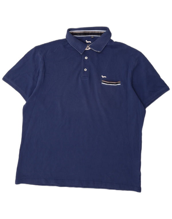 Camisa polo masculina de ajuste regular HARMONT & BLAINE 4XL algodão azul marinho