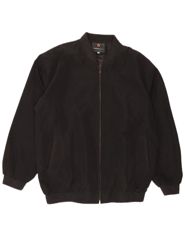 Jaqueta bomber masculina vintage UK 44 2XL poliéster preto