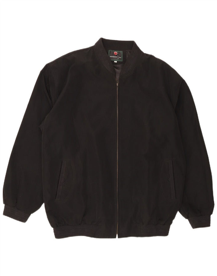 Jaqueta bomber masculina vintage UK 44 2XL poliéster preto