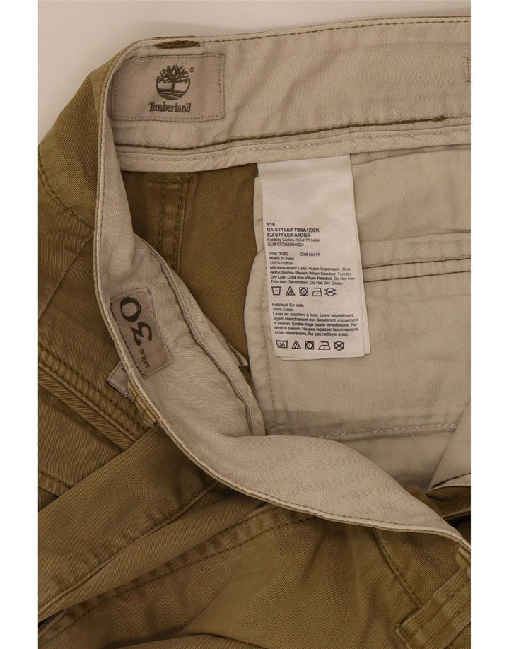 Timberland Mens Cargo Shorts Médio W30 Algodão Cáqui