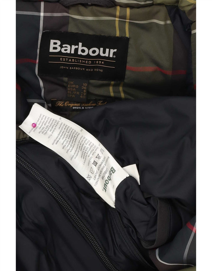 Jaqueta Parka feminina com capuz e capuz Barbour UK 10 algodão cinza pequeno