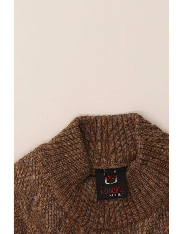 Rinaldi Suéter masculino geométrico jumper médio marrom geométrico clássico