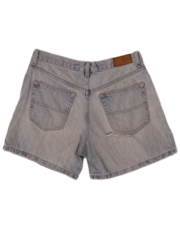 Shorts jeans feminino Tommy Hilfiger desgastado W28 azul médio