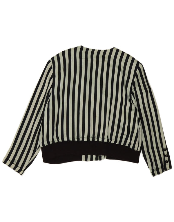 Blusa feminina vintage EU 44 XL viscose listrada verde