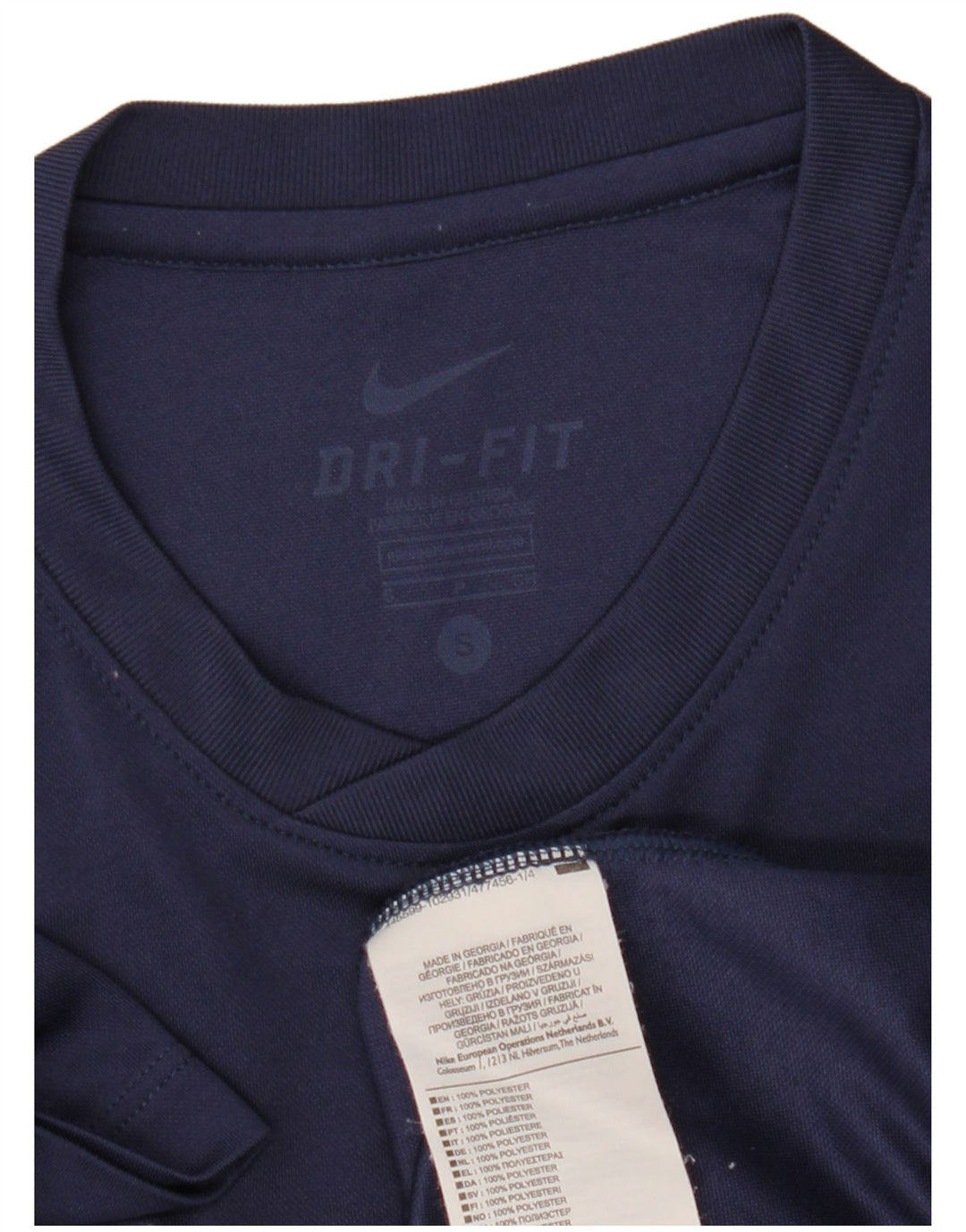 Camiseta Nike Masculina Dri Fit Top Pequeno Poliéster Azul Marinho