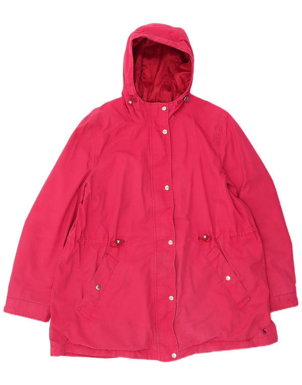 Jaqueta de chuva feminina Joules com capuz UK 18 XL algodão rosa