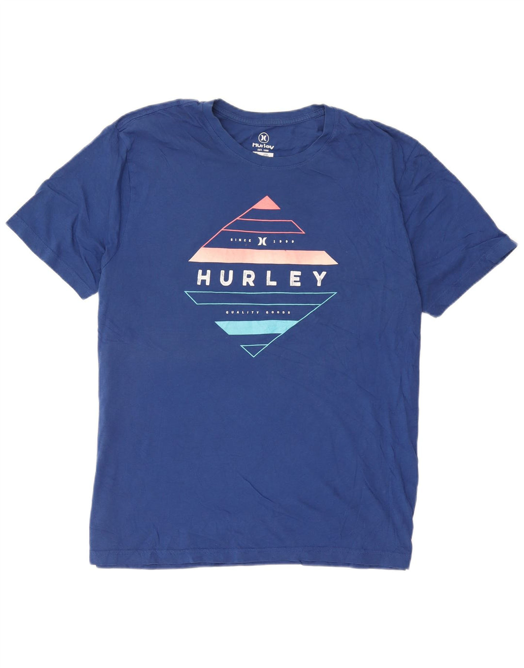 Hurley Camiseta masculina gráfica top grande algodão azul