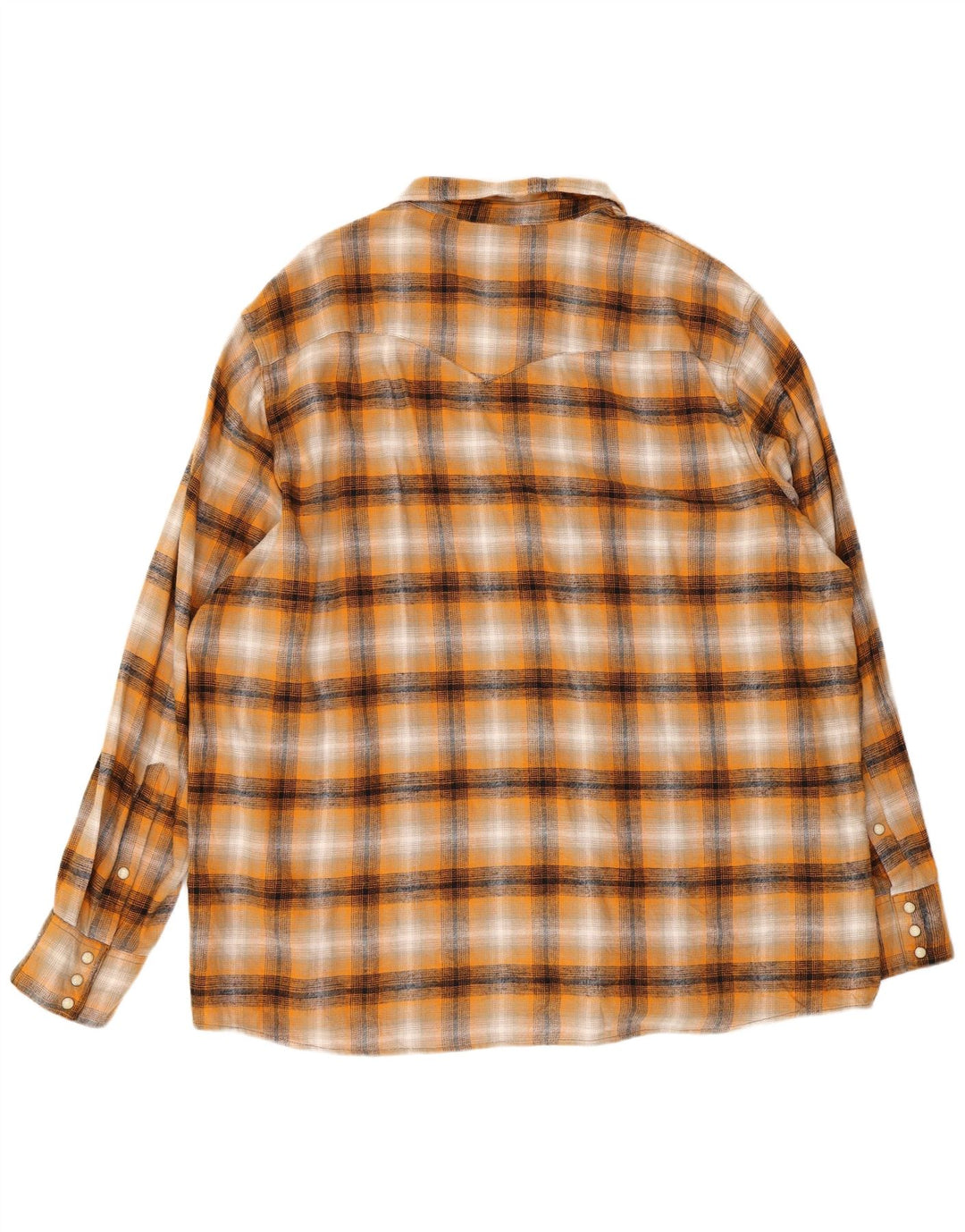 Camisa masculina Wrangler de flanela de ajuste regular 3XL algodão xadrez laranja
