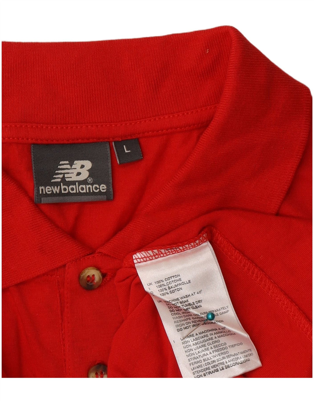 Camisa polo masculina New Balance grande algodão vermelho