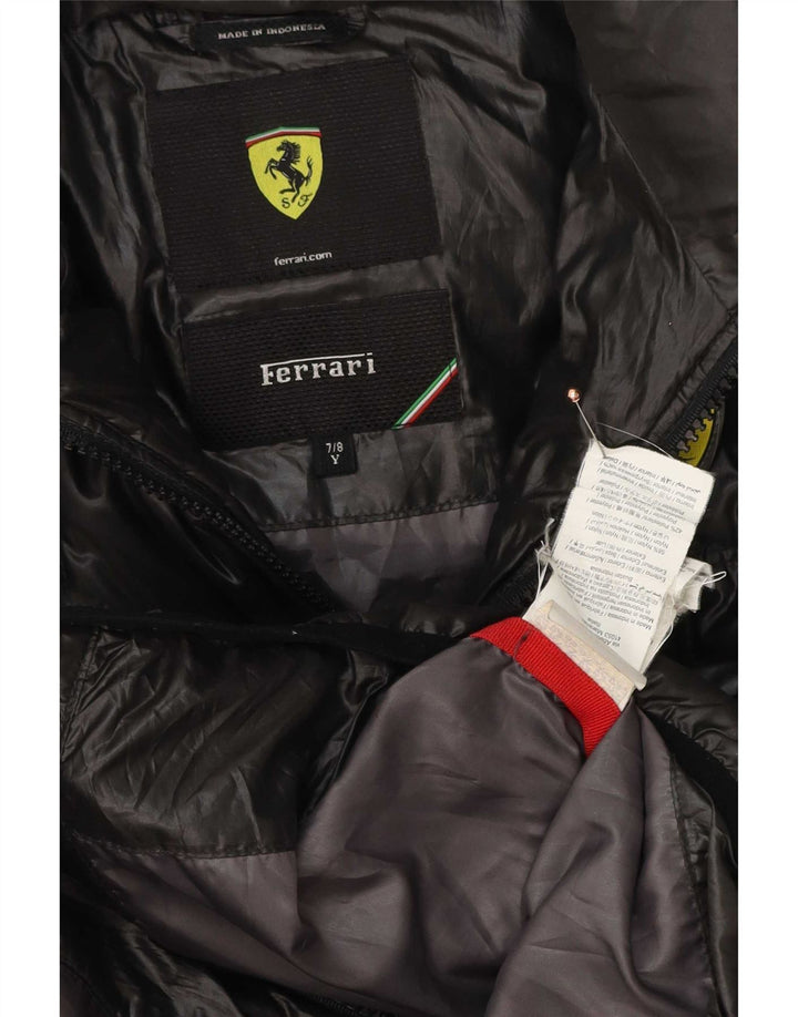 Jaqueta acolchoada Ferrari Boys 7-8 anos preto nylon