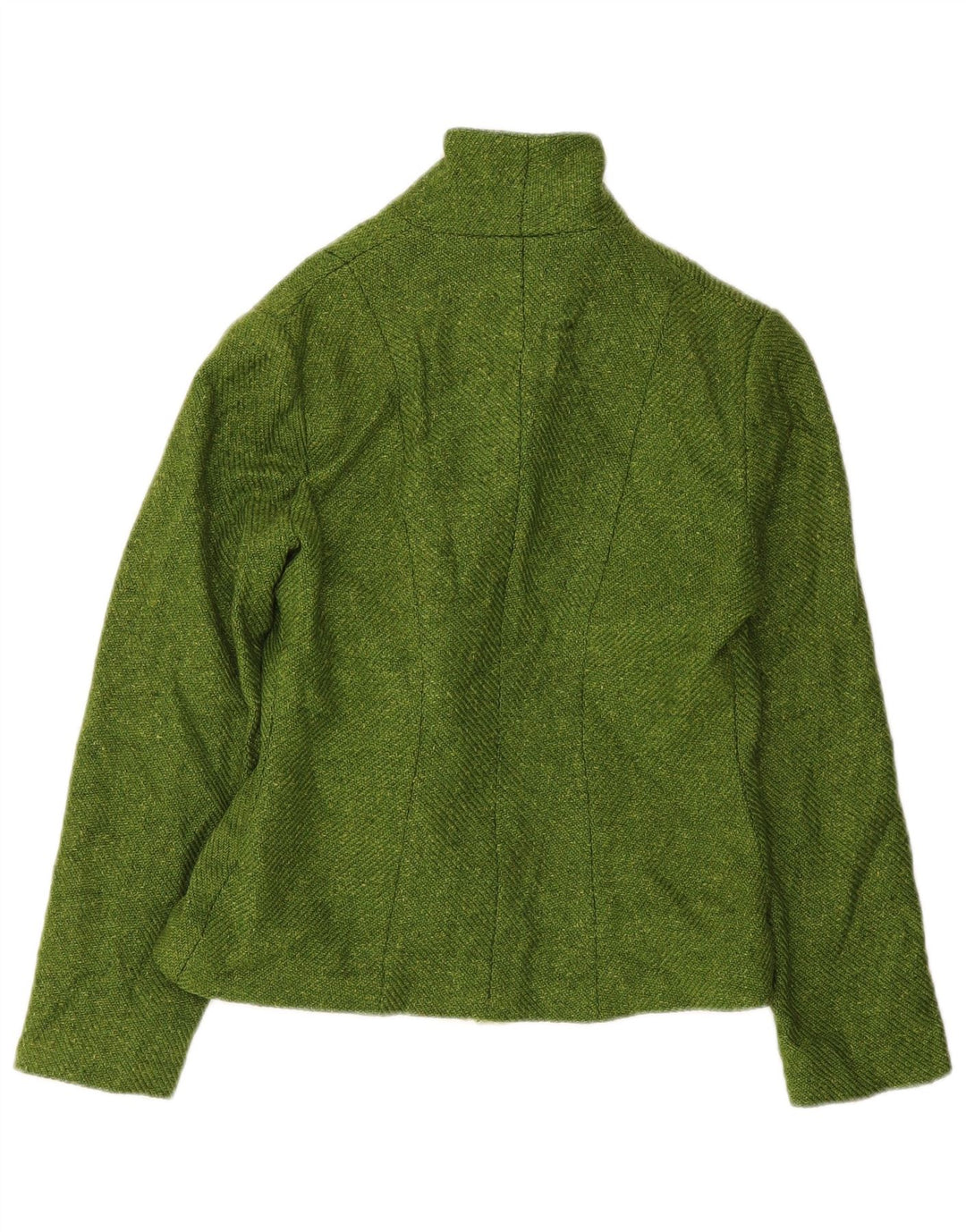 Jaqueta blazer feminina vintage com gravata frontal IT 42 lã verde média