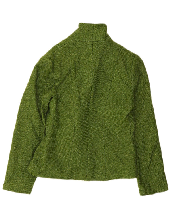 Jaqueta blazer feminina vintage com gravata frontal IT 42 lã verde média