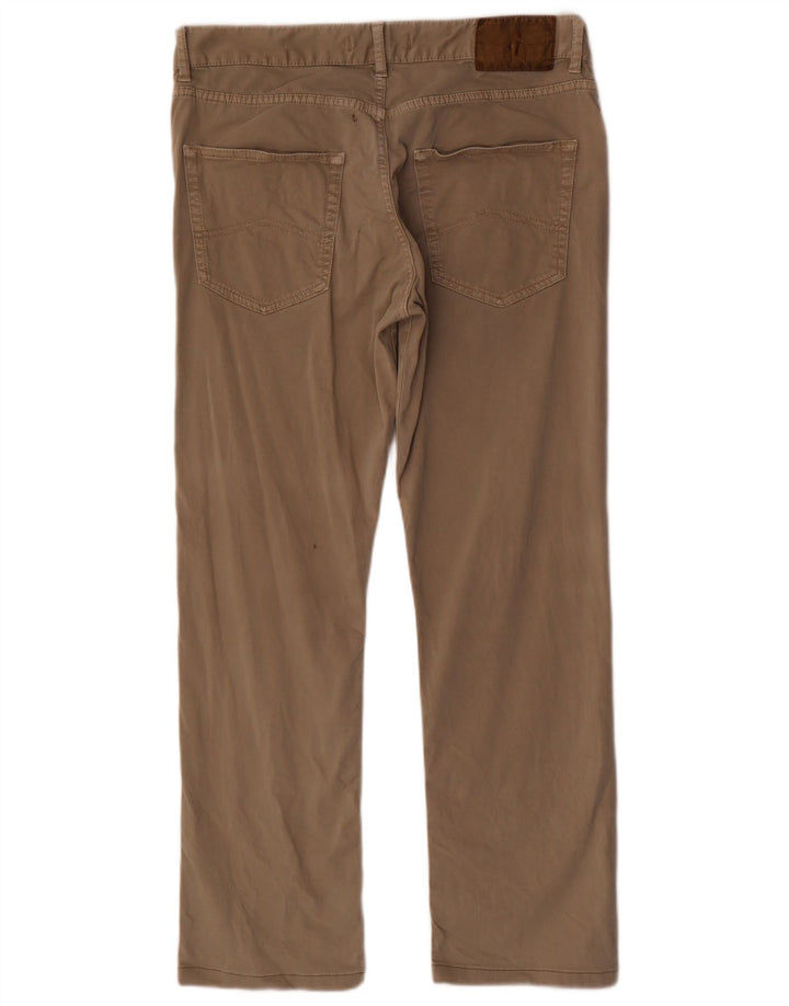 Calça chino reta masculina Marlboro Classics W34 L29 bege
