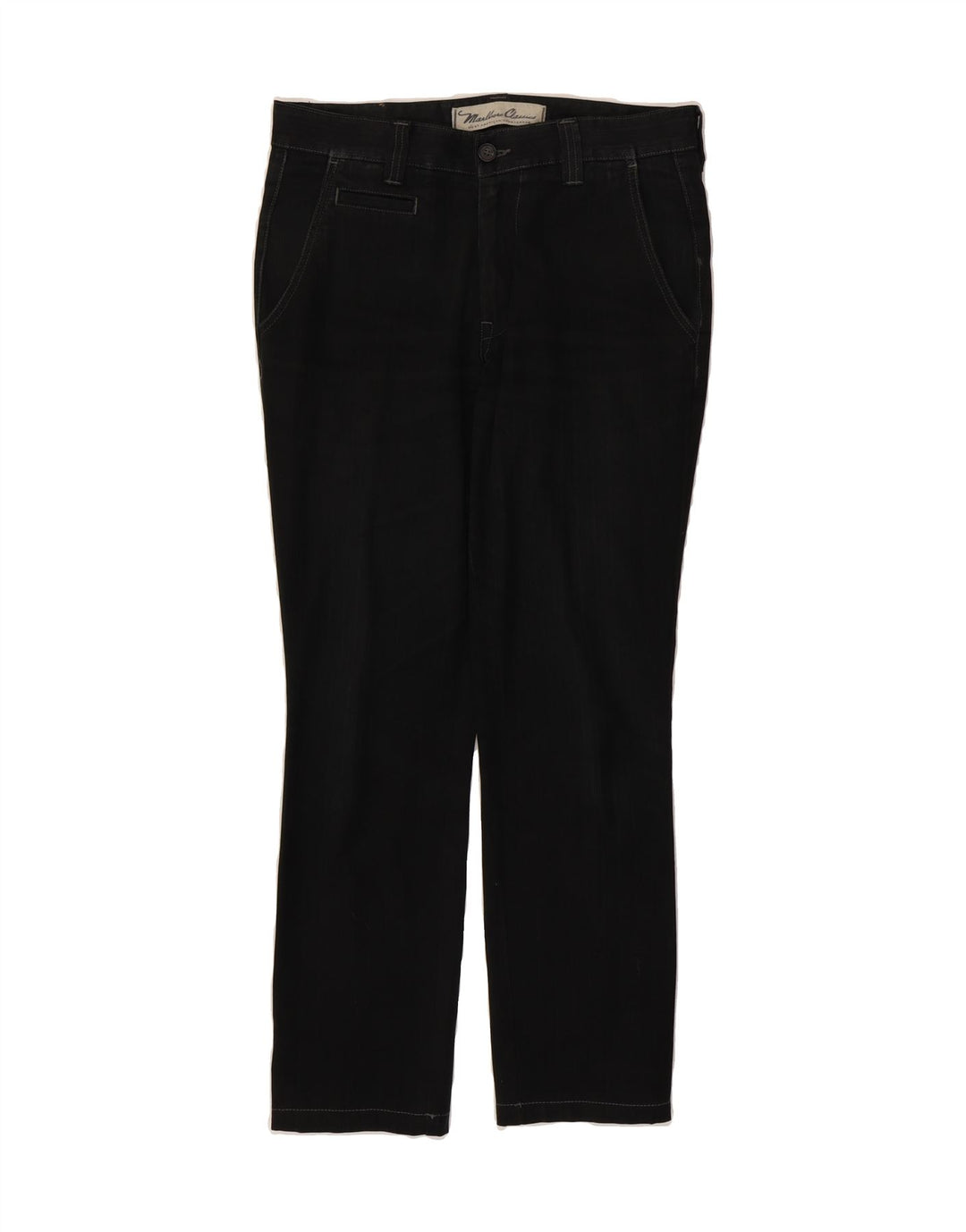 MARLBORO CLASSICS Mens Straight Chino Trousers W31 L29 Black Striped Vintage Marlboro Classics and Second-Hand Marlboro Classics from Messina Hembry 