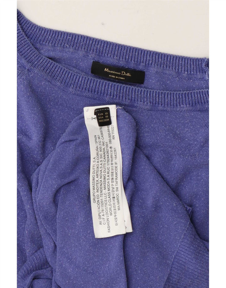 Blusa oversized feminina Massimo Dutti UK 6 XS azul marinho Lyocell