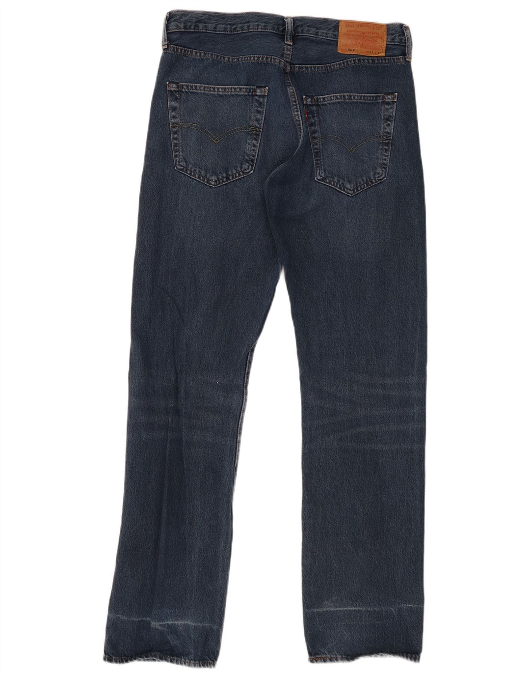 LEVI'S Masculino 501 Straight Jeans W31 L32 Azul Marinho Algodão