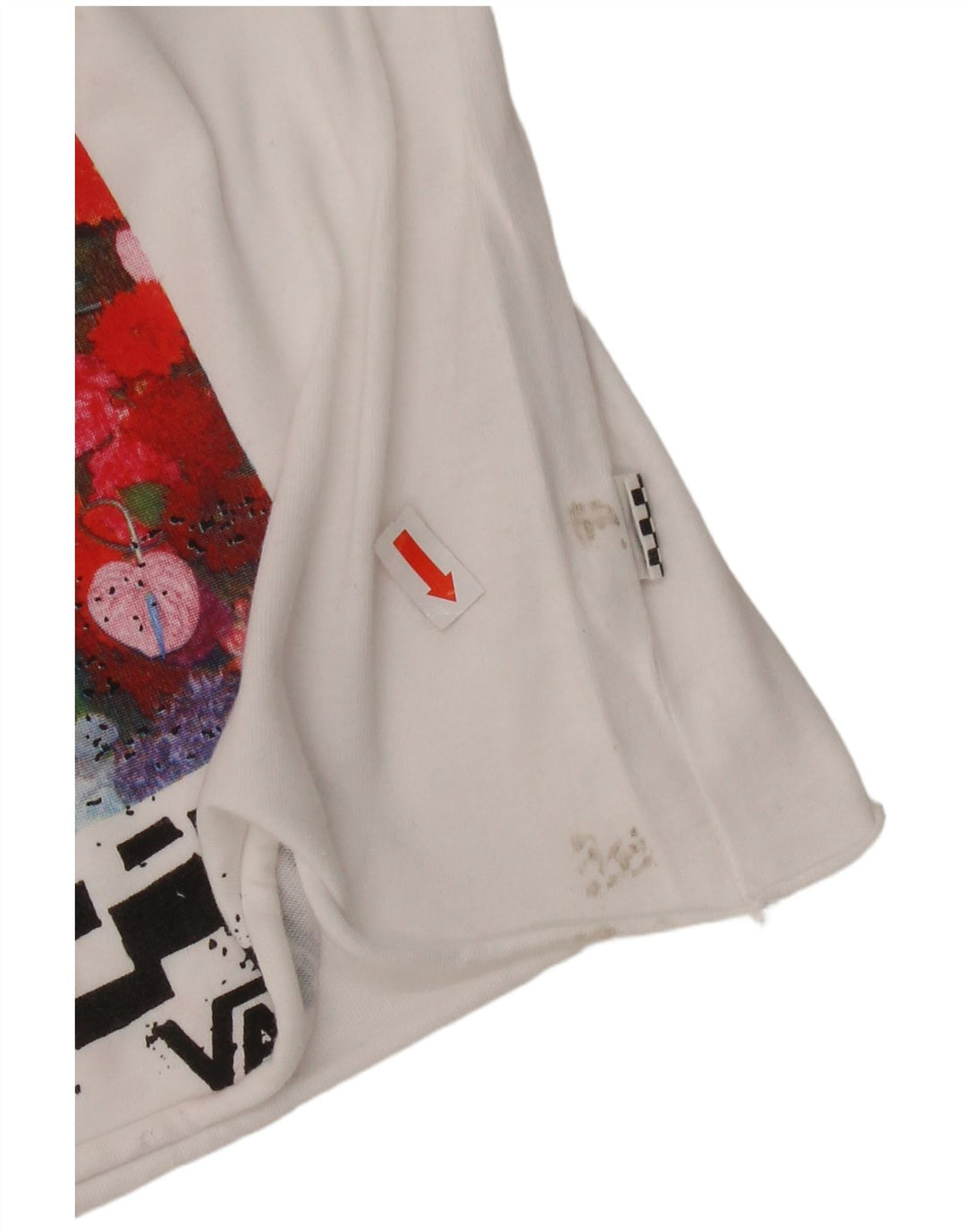 VANS Womens Crop Graphic Top Manga Longa UK 6 XS Branco