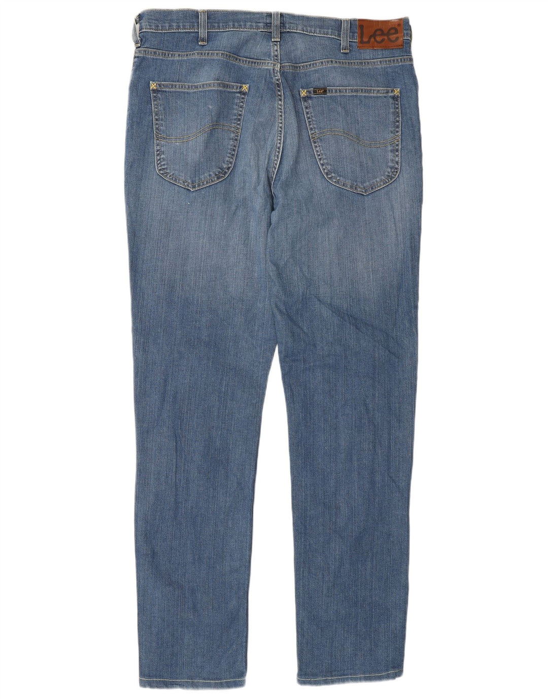 Lee Mens Brooklyn Straight Jeans W36 L32 Azul Algodão