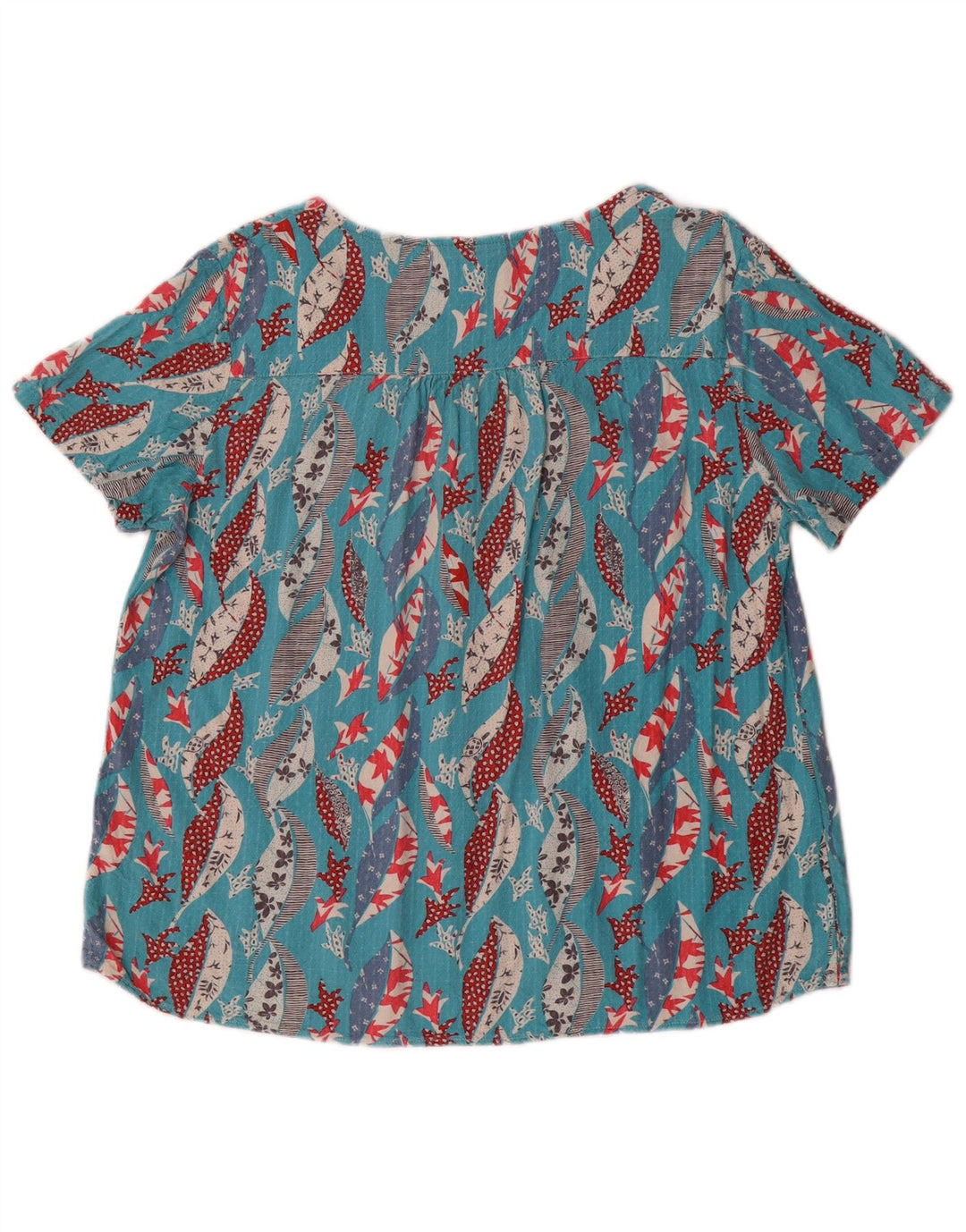 Blusa feminina White Stuff UK 14 grande viscose floral azul