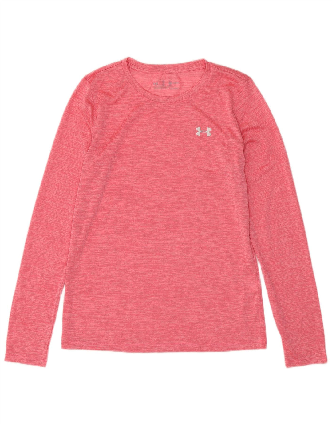 UNDER ARMOUR Camiseta feminina Heat Gear manga comprida UK 10 pequena rosa manchada