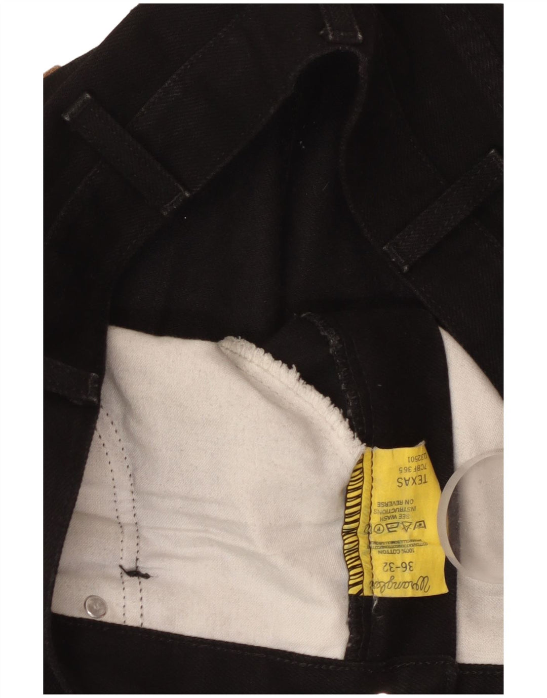 WRANGLER Masculino Texas Straight Jeans W36 L32 Algodão Preto