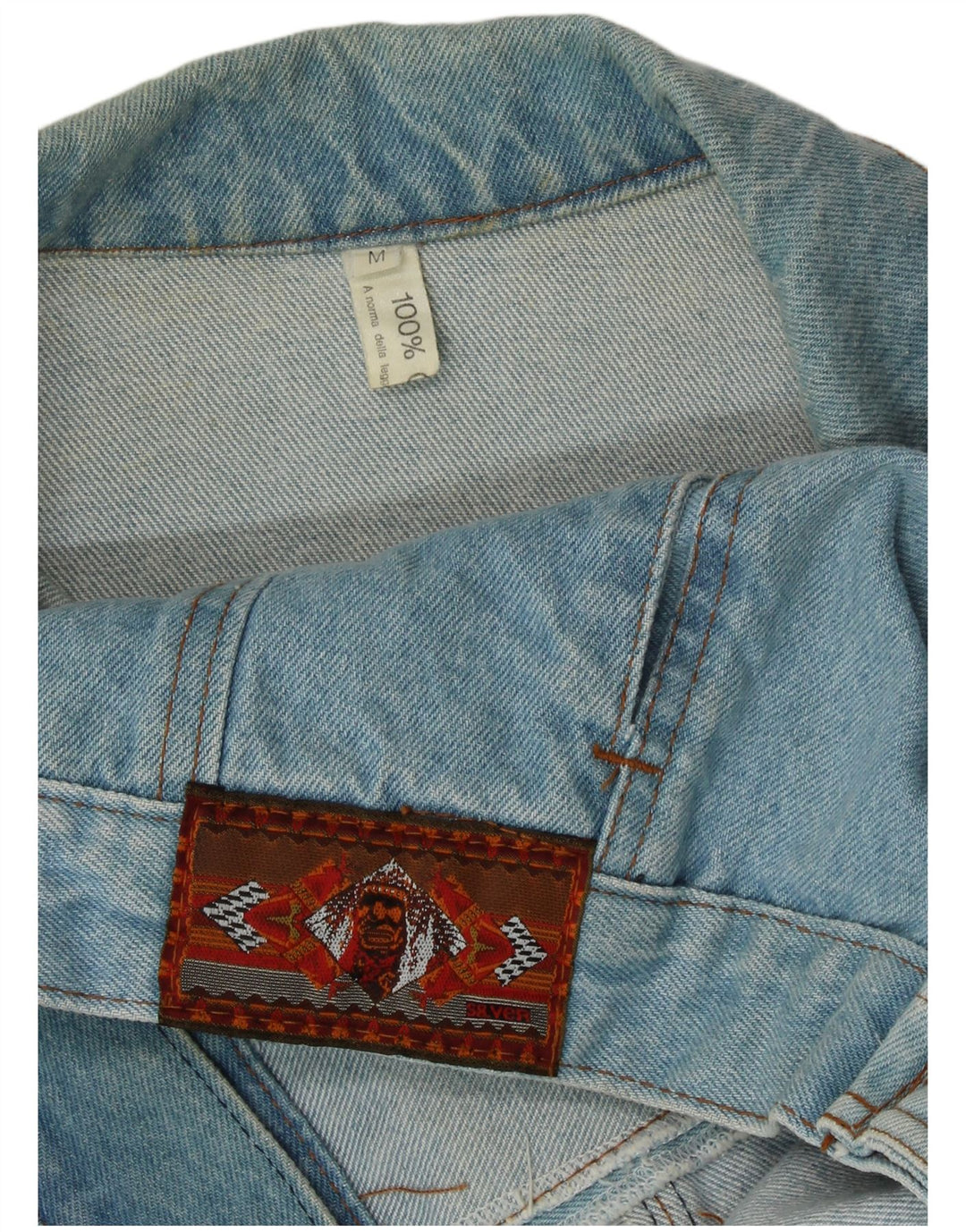 Jaqueta jeans masculina VINTAGE UK 38 algodão azul médio
