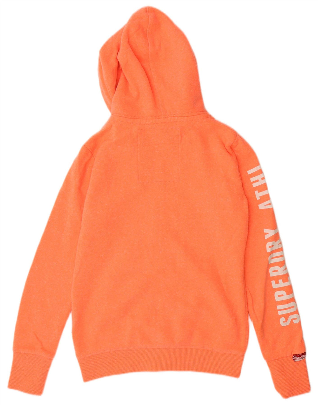 Suéter feminino SUPERDRY com capuz e zíper gráfico Reino Unido 10 algodão laranja pequeno