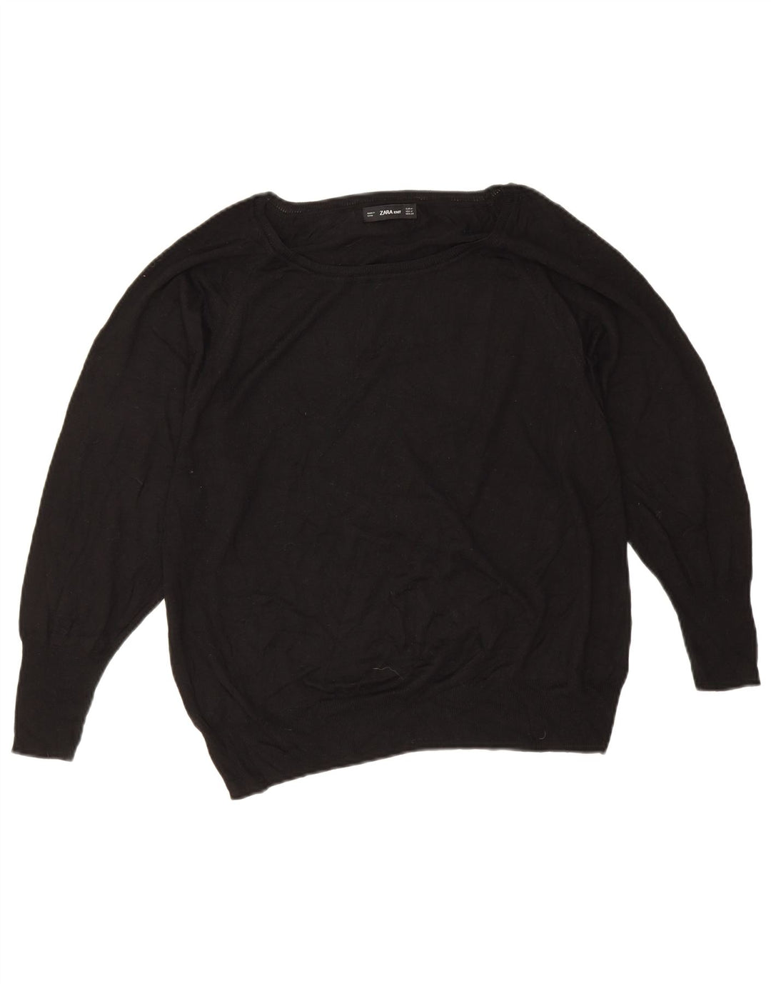 Zara Suéter feminino oversized com gola canoa Reino Unido 14 médio preto