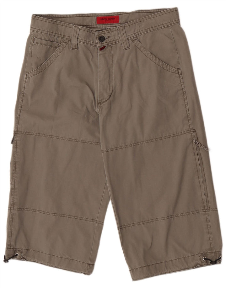 Bermuda cargo masculina Pierre Cardin W33 algodão cinza médio