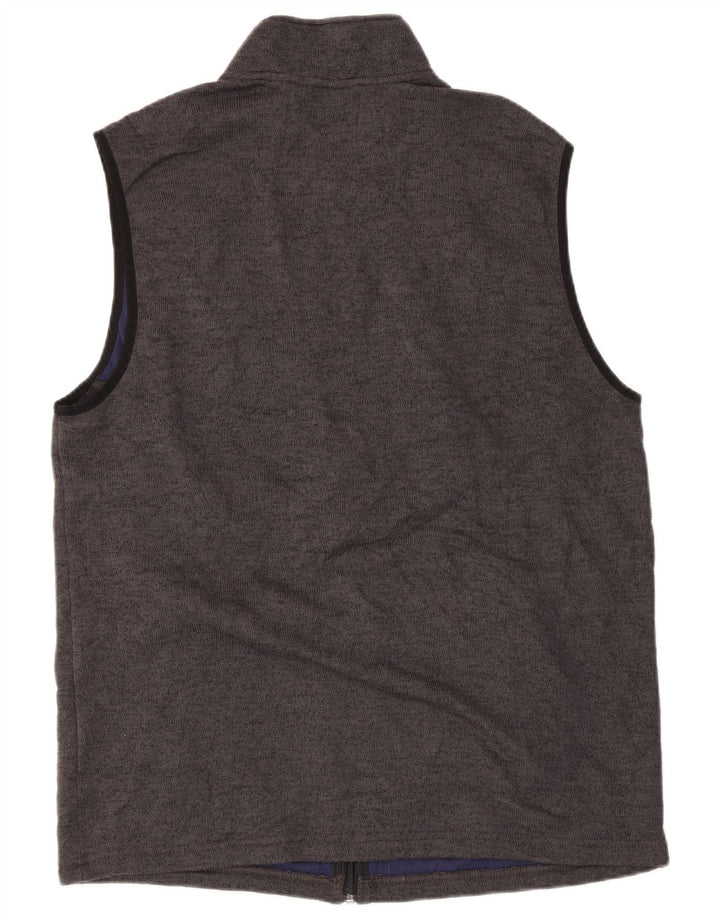 IZOD Mens Tall Sleeveless Tracksuit Top Jacket Large Grey Polyester