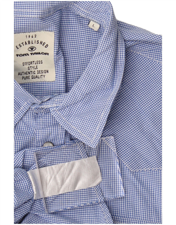 Camisa masculina TOM TAILOR grande xadrez azul
