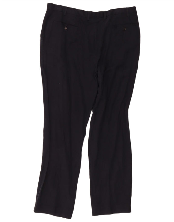Calça masculina Marks & Spencer Pegged Suit W40 L33 Azul Marinho Seda