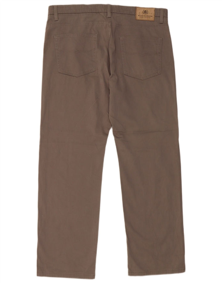 Calça casual reta masculina Marks & Spencer Blue Harbor W36 L29 cinza
