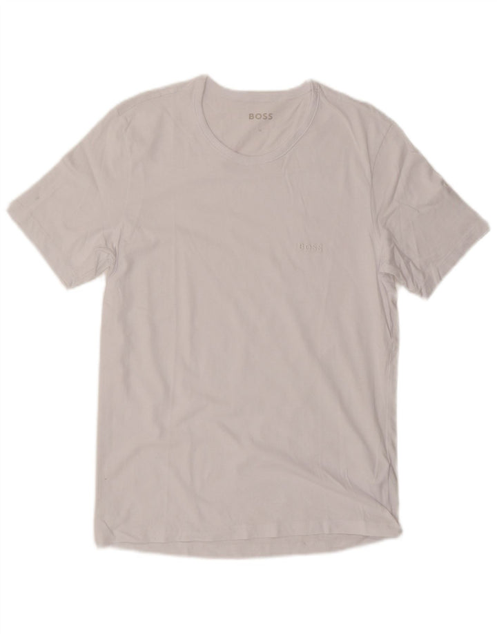 Camiseta masculina Hugo Boss Top médio algodão branco