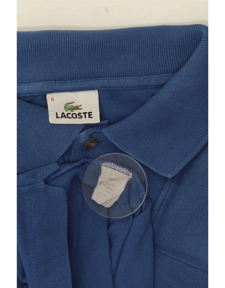 Camisa polo masculina Lacoste tamanho 6 XL azul algodão