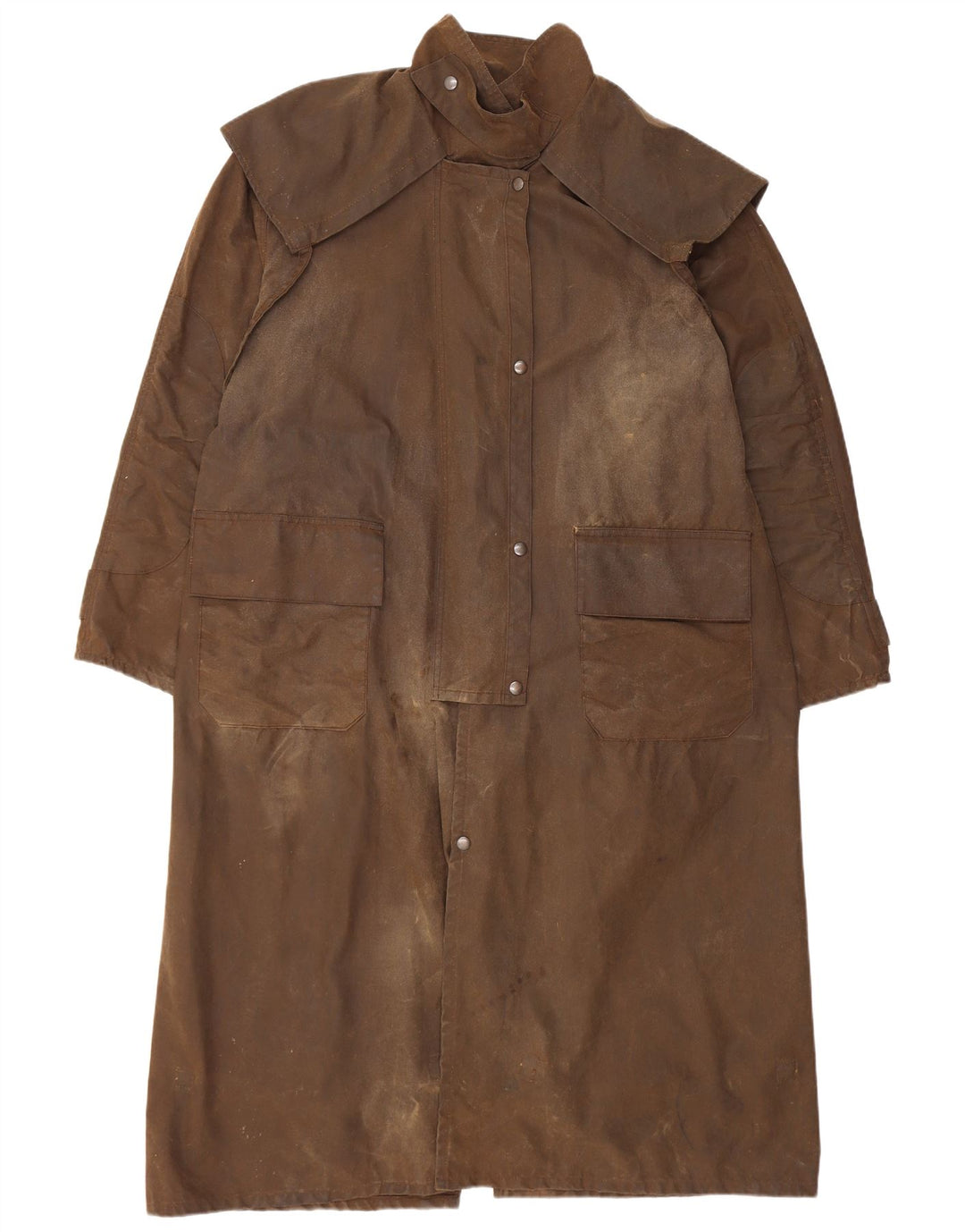 Sobretudo vintage masculino de algodão encerado UK 40 grande marrom