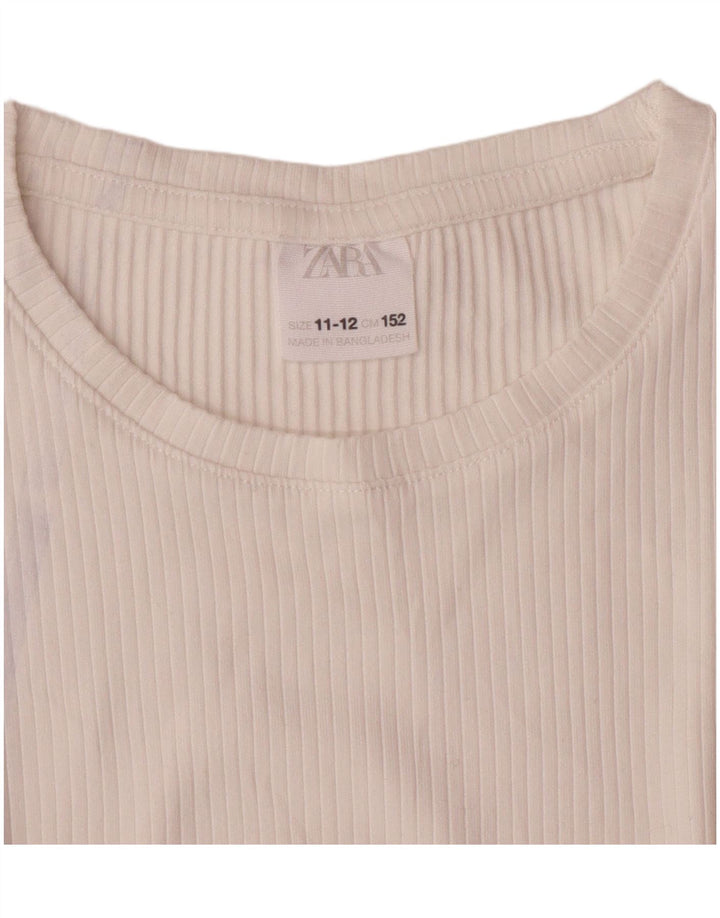 Top Zara Meninas T-Shirt 11-12 Anos Branco