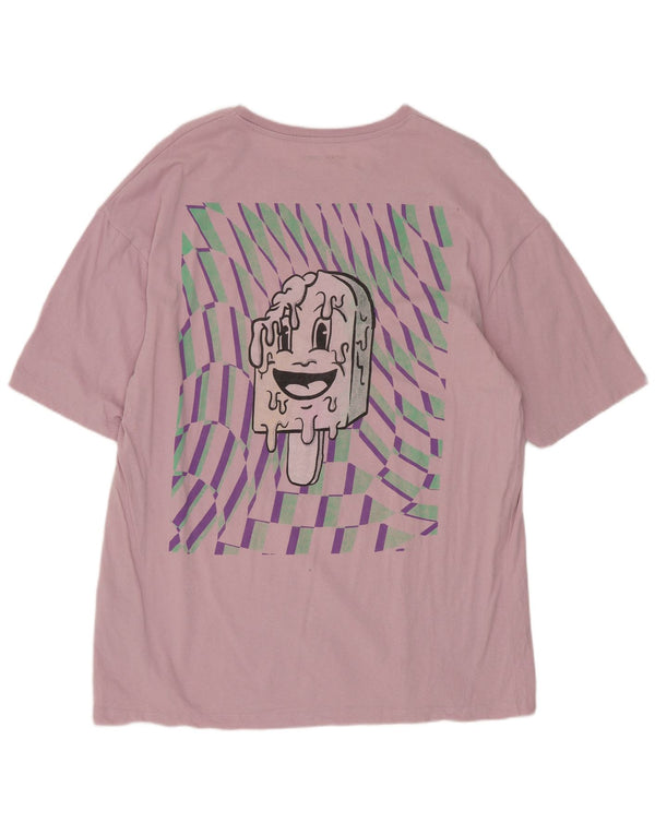 Camiseta gráfica masculina Jack & Jones grande algodão rosa