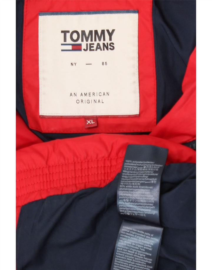 Jaqueta acolchoada masculina Tommy Hilfiger UK 42 XL poliéster vermelho