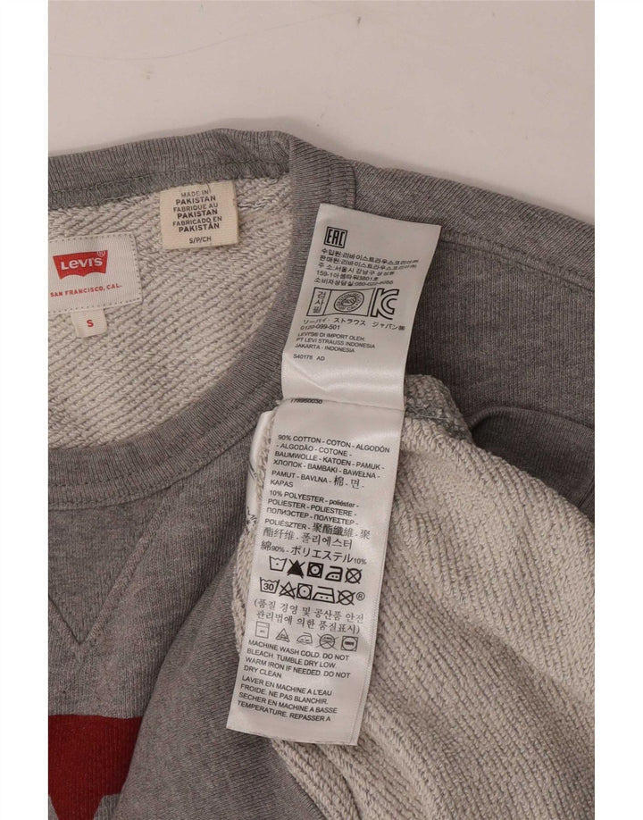 Levi's moletom gráfico masculino jumper pequeno algodão cinza