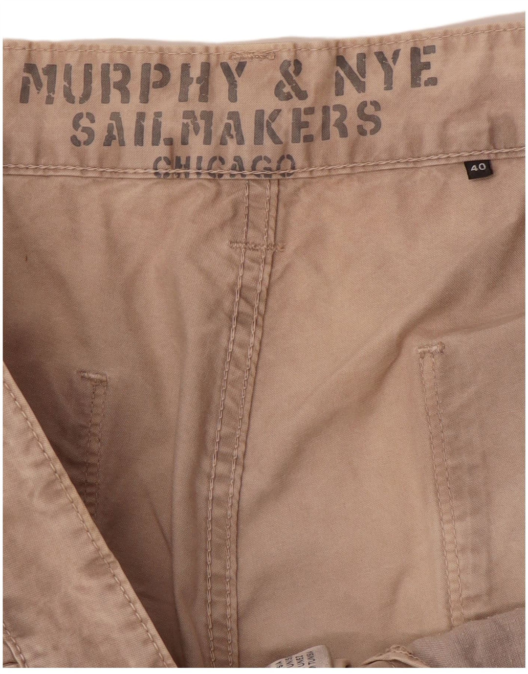 Calça chino reta masculina MURPHY & NYE Sailmakers W40 L30 algodão cinza