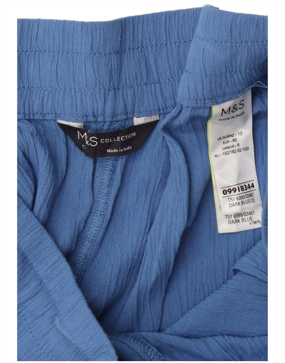 Shorts esportivos femininos Marks & Spencer UK 12 viscose azul médio