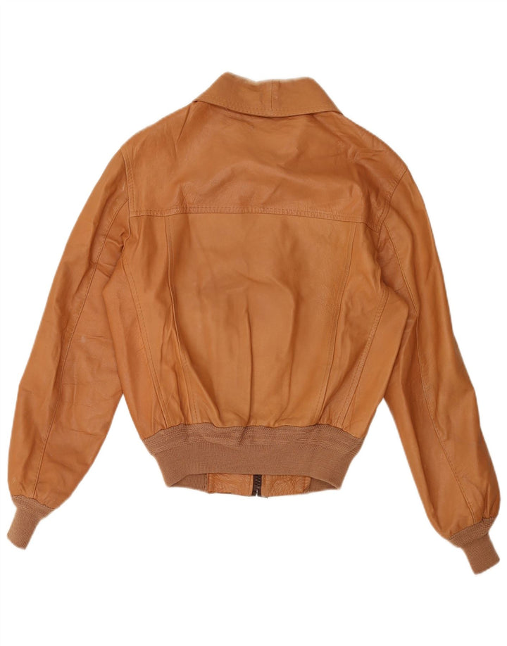 Jaqueta de couro feminina vintage IT 50 XL bege