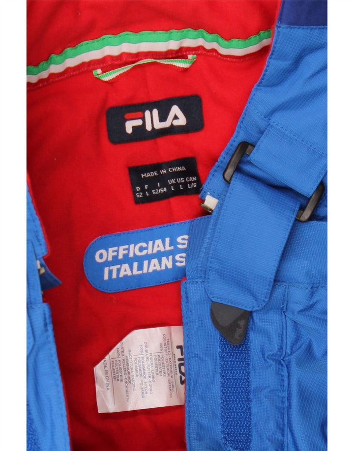 Calça masculina Fila Graphic Dungarees Ski grande azul colorblock poliéster