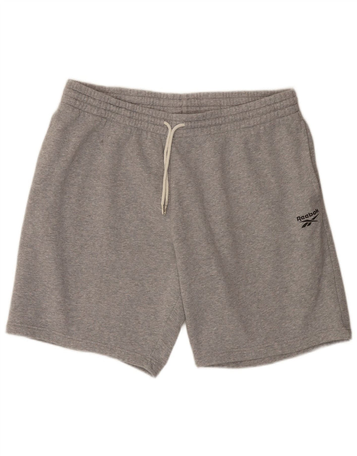 Shorts esportivos masculinos Reebok 2XL algodão manchado cinza