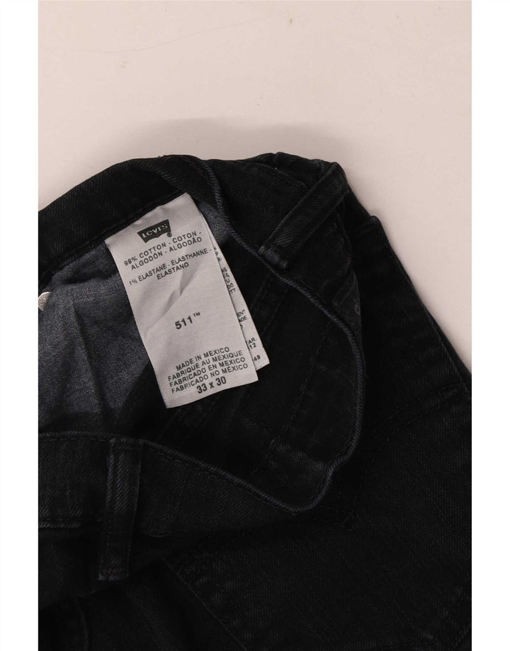 Levi's Mens Jeans Slim W33 L30 Algodão Preto