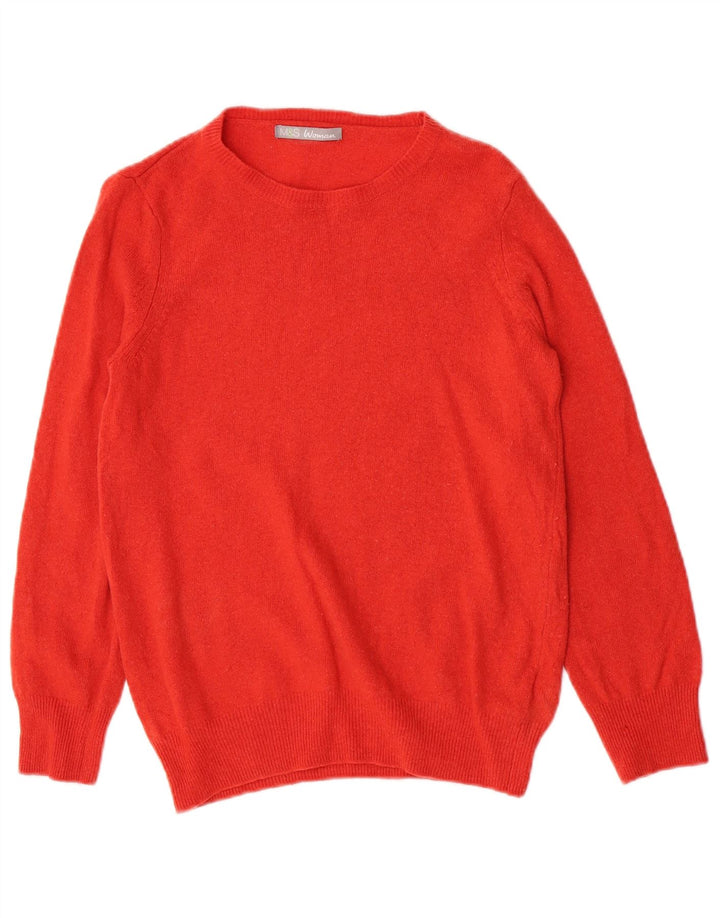 Suéter feminino Marks & Spencer com gola canoa Reino Unido 12 médio laranja