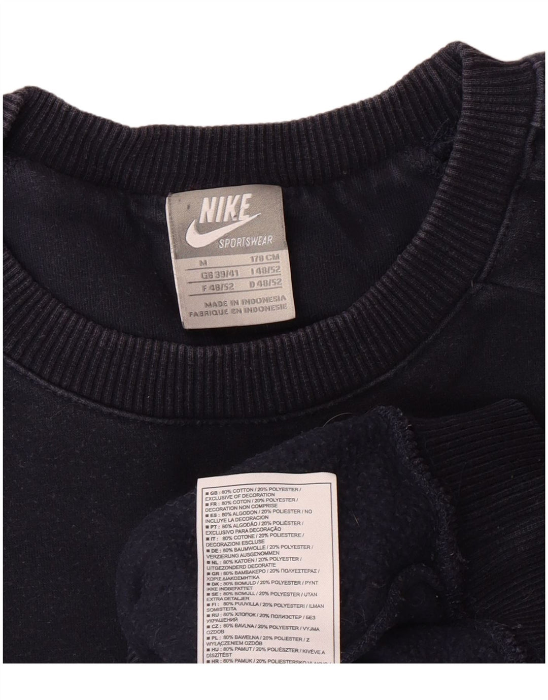 NIKE Mens Graphic Sweatshirt Jumper UK 39/41 Médio Azul Marinho Algodão