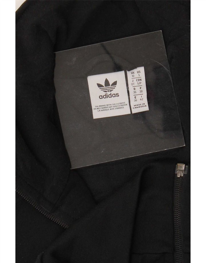Adidas Womens Tracksuit Top Jacket UK 10 Pequeno Poliéster Preto
