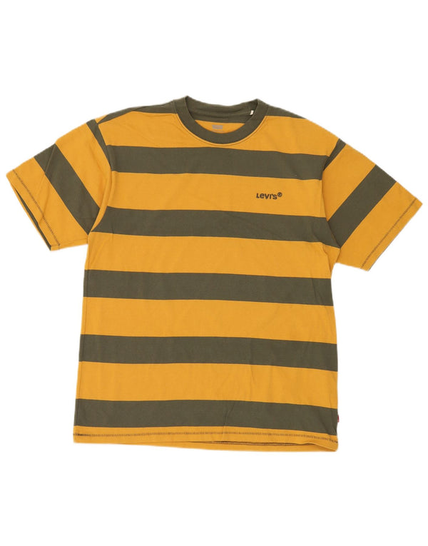 Camiseta masculina Levi's Vintage Fit top pequeno algodão listrado amarelo